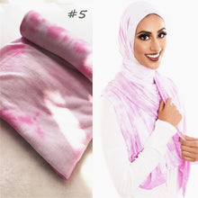 Load image into Gallery viewer, Cotton Modal Tie-dye Cotton Jersey Shawl Scarf Hijab
