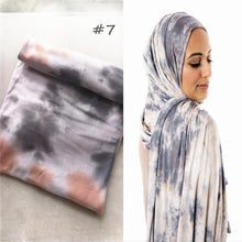 Load image into Gallery viewer, Cotton Modal Tie-dye Cotton Jersey Shawl Scarf Hijab
