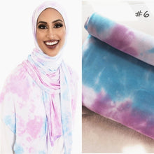 Load image into Gallery viewer, Cotton Modal Tie-dye Cotton Jersey Shawl Scarf Hijab
